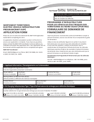 Form NWT9341 Application Form - Northwest Territories Electric Vehicle Infrastructure Program (Nwt Evip) - Northwest Territories, Canada (English/French)