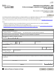 Document preview: Forme FM-IDEI Attestation De Qualification - Idei a Titre De Designer Industriel, De Designer Graphiste Ou De Patroniste - Quebec, Canada (French)