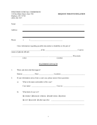 Request for Investigation Form - Wisconsin, Page 2
