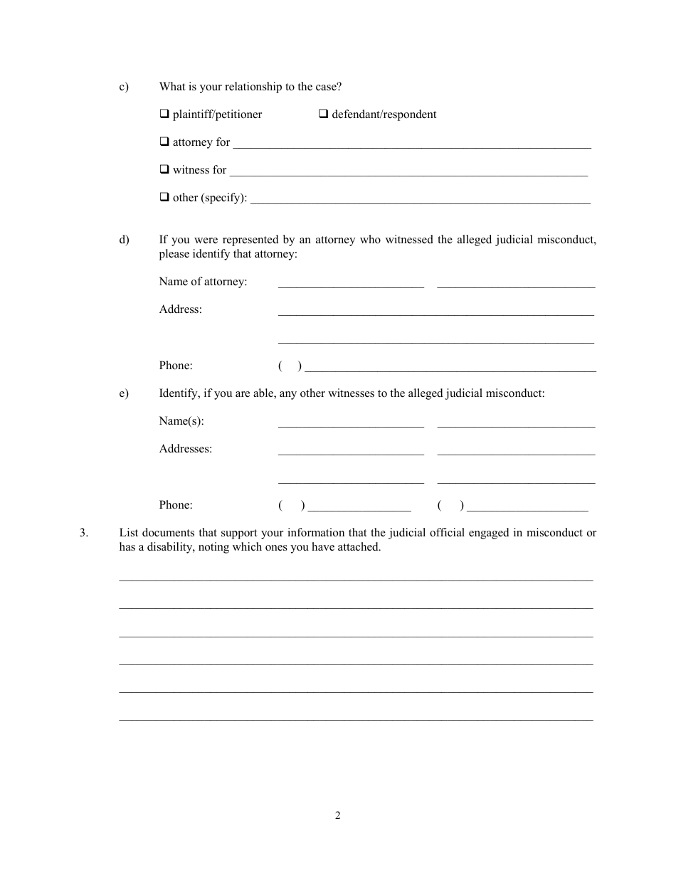 Request for Investigation Form - Wisconsin, Page 3