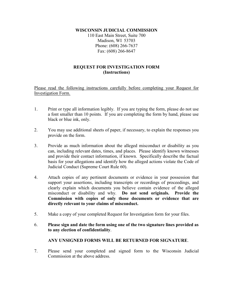 Wisconsin Request For Investigation Form Fill Out Sign Online And wisconsin-request-for-investigation-form-fill-out-sign-online-and
