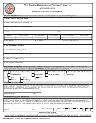 Document preview: DVS Form 7 Application for Vietnam Veterans' Scholarship - New Mexico
