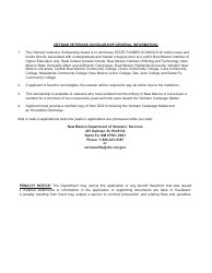 DVS Form 7 Application for Vietnam Veterans&#039; Scholarship - New Mexico, Page 2