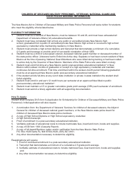 DVS Form 6 Application for Scholarship for Children of Deceased Military Personnel, Veterans, National Guard and State Police - New Mexico, Page 2