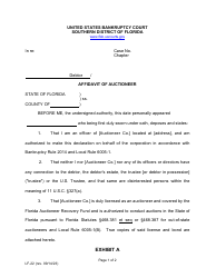 Form LF-22 Affidavit of Auctioneer - Florida
