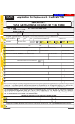 Form 735-515 Application for Replacement/Duplicate Title - Oregon