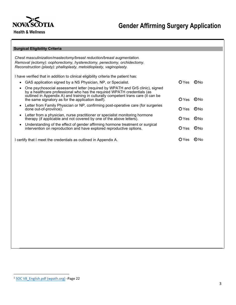 Gender Affirming Surgery Application - Nova Scotia, Canada, Page 3