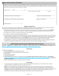 Form MV-3 Motor Vehicle Verification of Fair Market Value by the Issuing Agent - Pennsylvania, Page 2