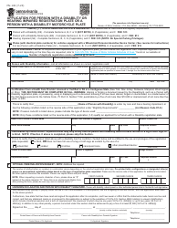 Form MV-145 Application for Person With a Disability or Hearing Impaired Registration Plate or a Person With a Disability Motorcycle Plate - Pennsylvania
