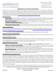 Document preview: Form CDD-0200 Application for Permit - City of Sacramento, California