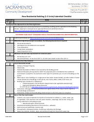 Form CDD-0312 New Residential Building (1-2 Units) Submittal Checklist - City of Sacramento, California