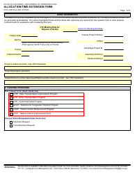 Document preview: Form DOT LAPG25-A Allocation/Time Extension Form - California