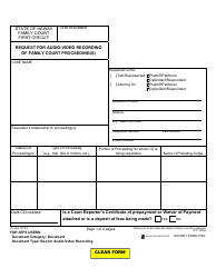 Form 1F-P-1054A Request for Audio-Video Recording of Family Court Proceeding(S) - Hawaii