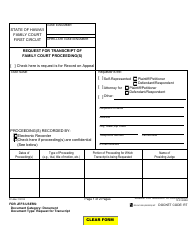 Document preview: Form 1F-P-3022A Request for Transcript of Family Court Proceeding(S) - Hawaii