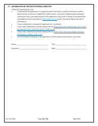 Application for Initial Authorization of a Postsecondary Educational Institution - Tennessee, Page 12