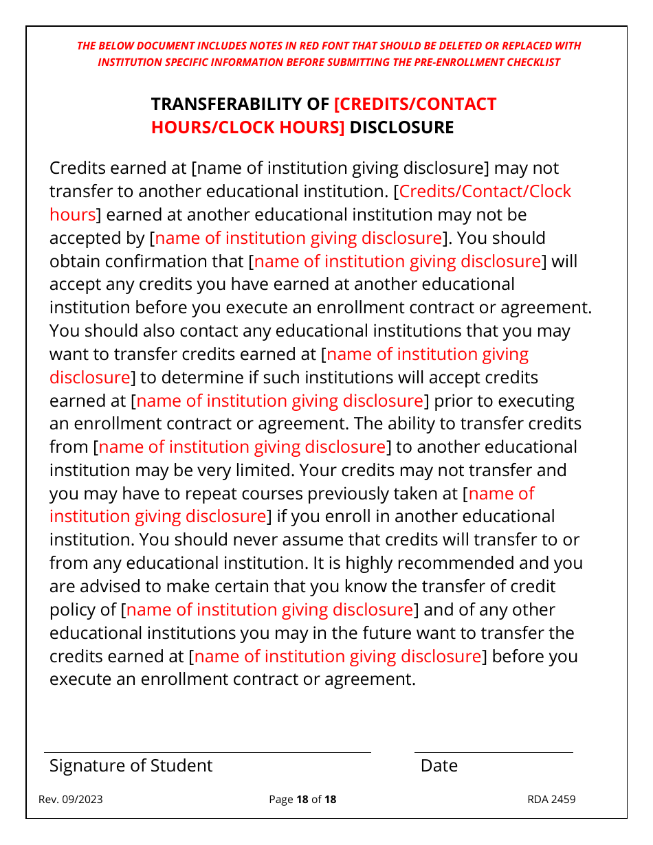 Application for Initial Authorization of a Postsecondary Educational Institution - Tennessee, Page 18