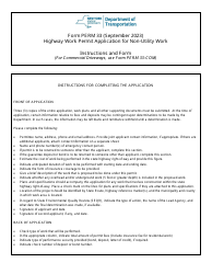 Document preview: Form PERM33 Highway Work Permit Application for Non-utility Work - New York