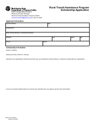 DOT Form 510-014 Rural Transit Assistance Program Scholarship Application - Washington
