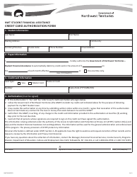 Form NWT9006 Credit Card Authorization Form - Northwest Territories, Canada (English/French)