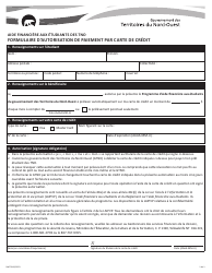 Form NWT9006 Credit Card Authorization Form - Northwest Territories, Canada (English/French), Page 2