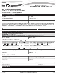 Form D (NWT8716) Student Enrollment Form - Northwest Territories, Canada (English/French)