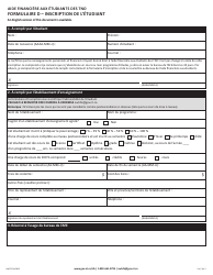 Form D (NWT8716) Student Enrollment Form - Northwest Territories, Canada (English/French), Page 2