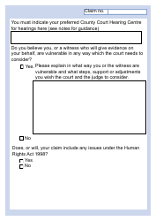 Form N1 Claim Form (Cpr Part 7) (Large Print) - United Kingdom, Page 3