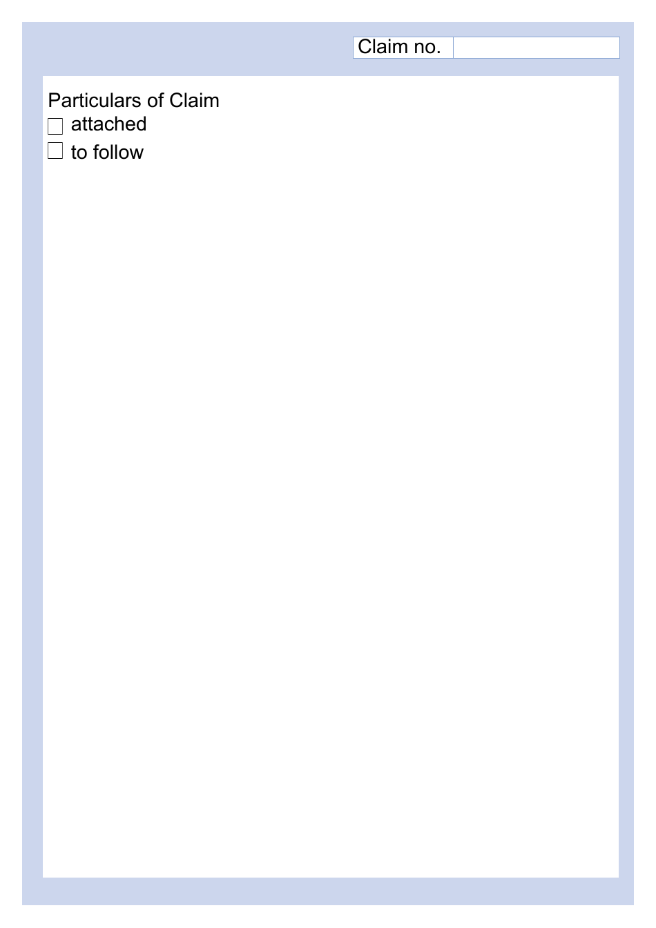 Form N1 Claim Form (Cpr Part 7) (Large Print) - United Kingdom, Page 4