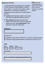 Form N1 Claim Form (Cpr Part 7) (Large Print) - United Kingdom, Page 5