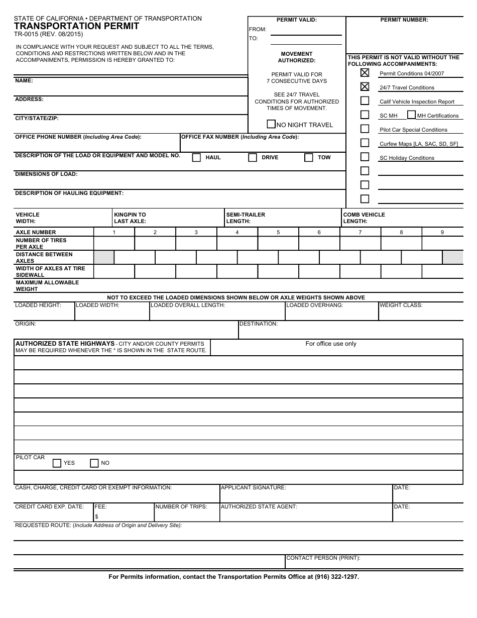 Form TR-0015 - Fill Out, Sign Online and Download Fillable PDF ...