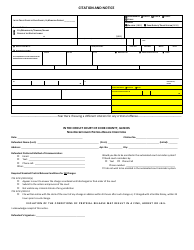 Document preview: Form CCG0162 Citation and Notice - Cook County, Illinois