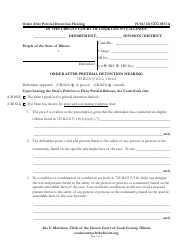 Form CCG0153 Order After Pretrial Detention Hearing - Cook County, Illinois