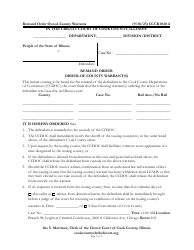 Form CCCR0610 Remand Order Order-Of-County Warrant(S) - Cook County, Illinois