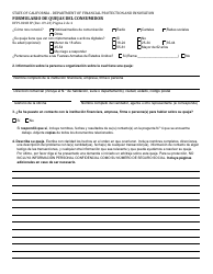 Formulario DFPI-801B Formulario De Quejas Del Consumidor - California (Spanish), Page 2