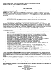 Formulario DFPI-801B Formulario De Quejas Del Consumidor - California (Spanish), Page 4