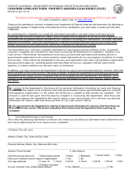 Form DFPI-801C Consumer Complaint Form - Property Assessed Clean Energy (Pace) - California