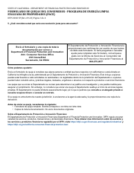Formulario DFPI-801D Formulario De Quejas Del Consumidor - Programa De Energia Limpia Evaluada De Propiedades (Pace) - California (Spanish), Page 3