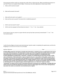 Form 102-4008A Applicant Environmental Risk Questionnaire - Alaska, Page 2