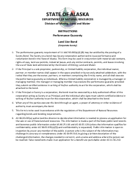 Form 102-1174 Land Use Performance Guaranty (Corporate Surety) - Alaska