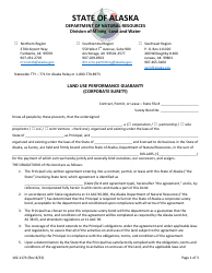 Form 102-1174 Land Use Performance Guaranty (Corporate Surety) - Alaska, Page 2