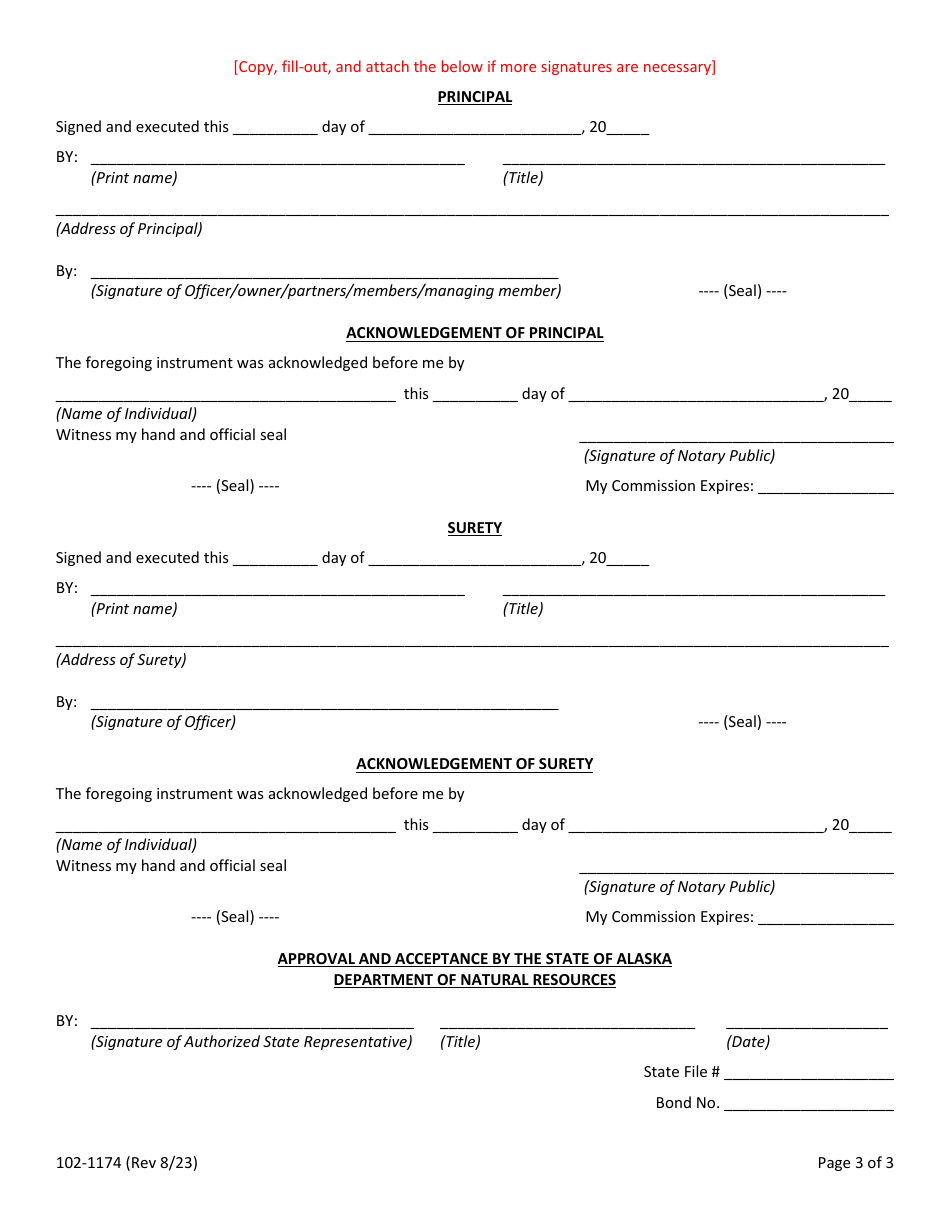 Form 102-1174 Land Use Performance Guaranty (Corporate Surety) - Alaska, Page 4