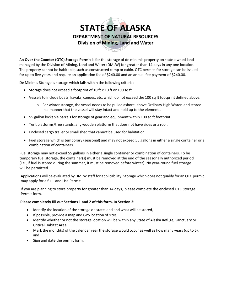 Alabama Over the Counter Storage Permit - Fill Out, Sign Online and ...