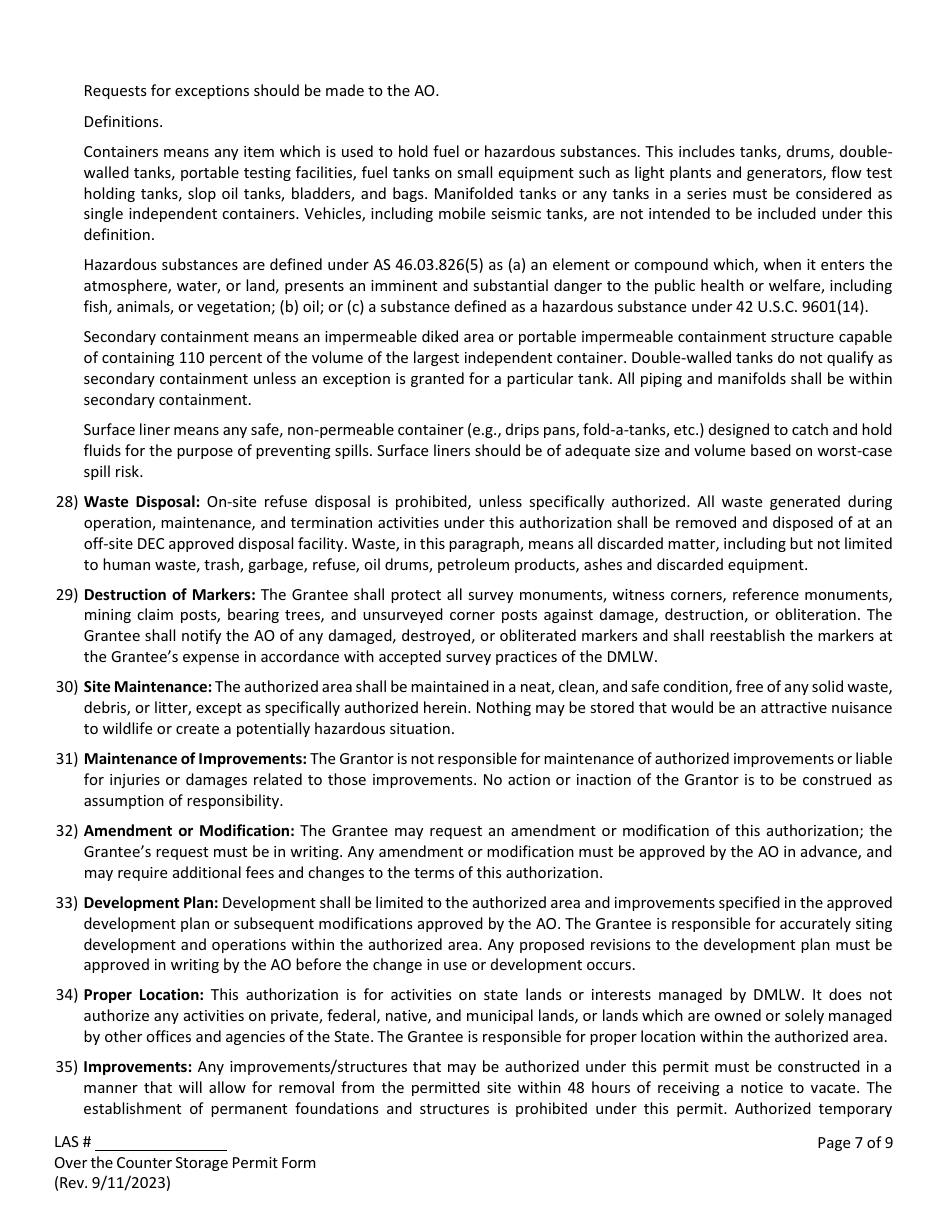 Over the Counter Storage Permit - Alabama, Page 9