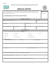 Document preview: Form MVD-10124 Medical Report - New Mexico