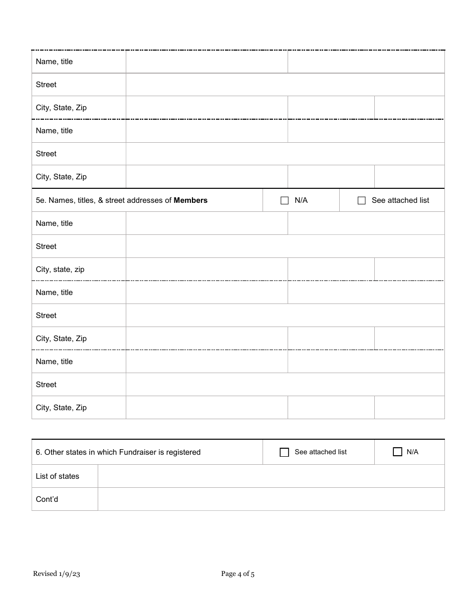 Professional Fundraiser Application - Kansas, Page 5