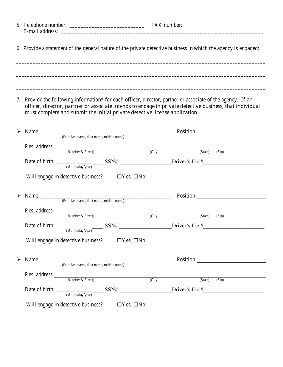 Agency License - Renewal Application - Kansas, Page 3