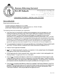 Document preview: Firearms Trainer - Initial Application - Kansas