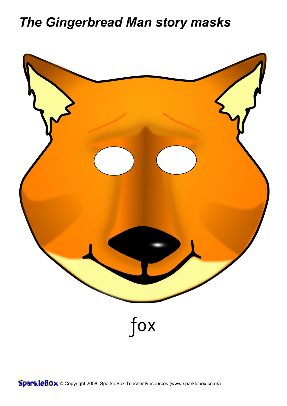The Gingerbread Man Story Mask Templates, Page 10