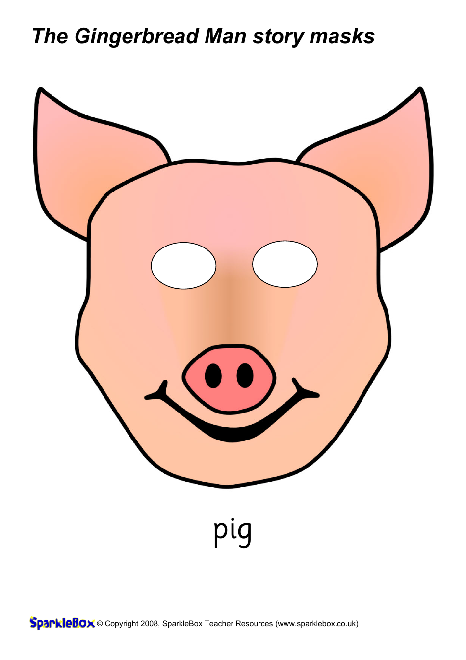 The Gingerbread Man Story Mask Templates, Page 3