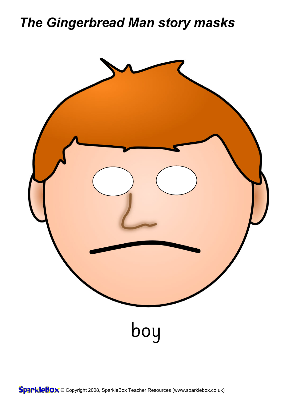 The Gingerbread Man Story Mask Templates, Page 7